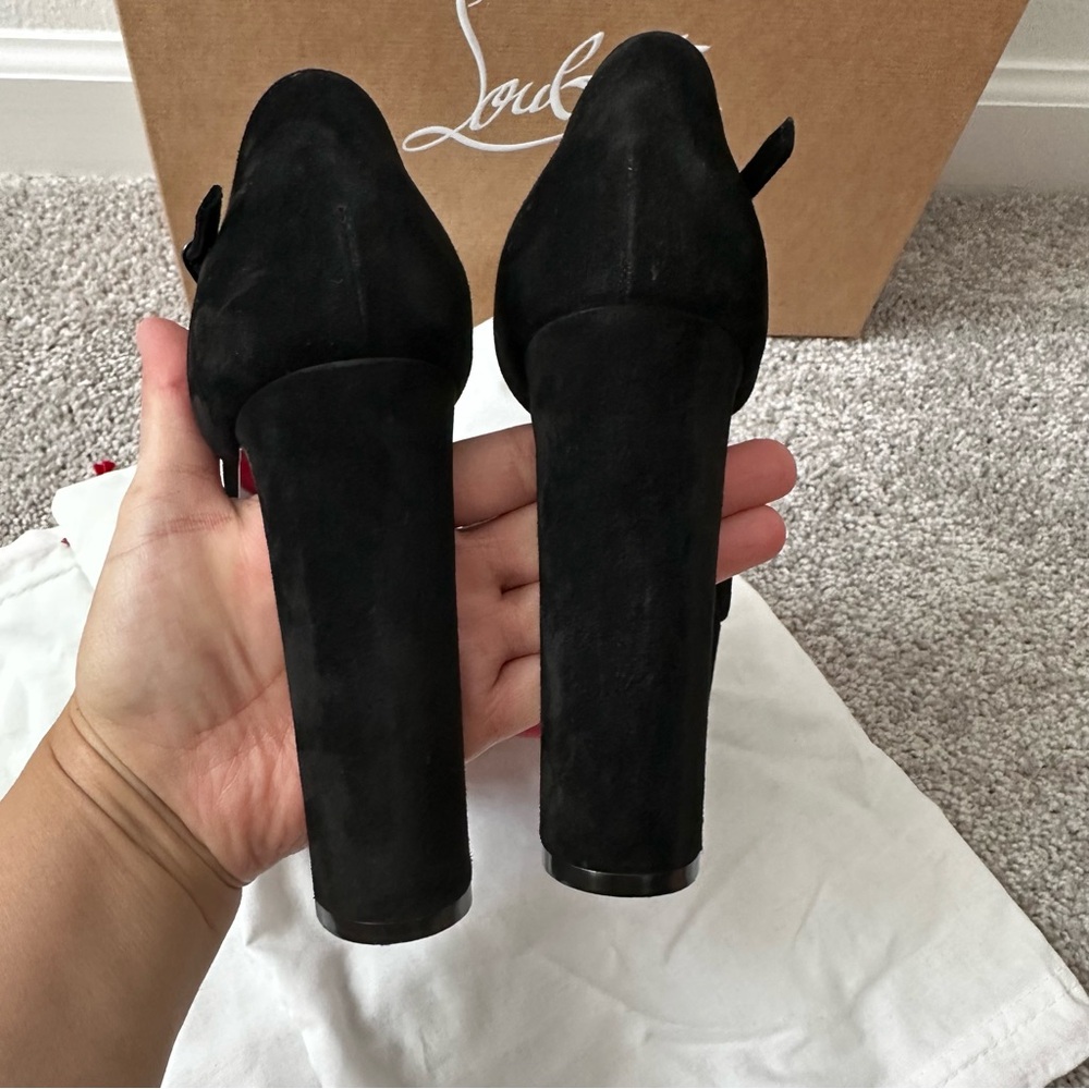 Christian Louboutin Sandaloo 130 Suede Platform Heel in Black size 36.5. - Picture 5 of 15